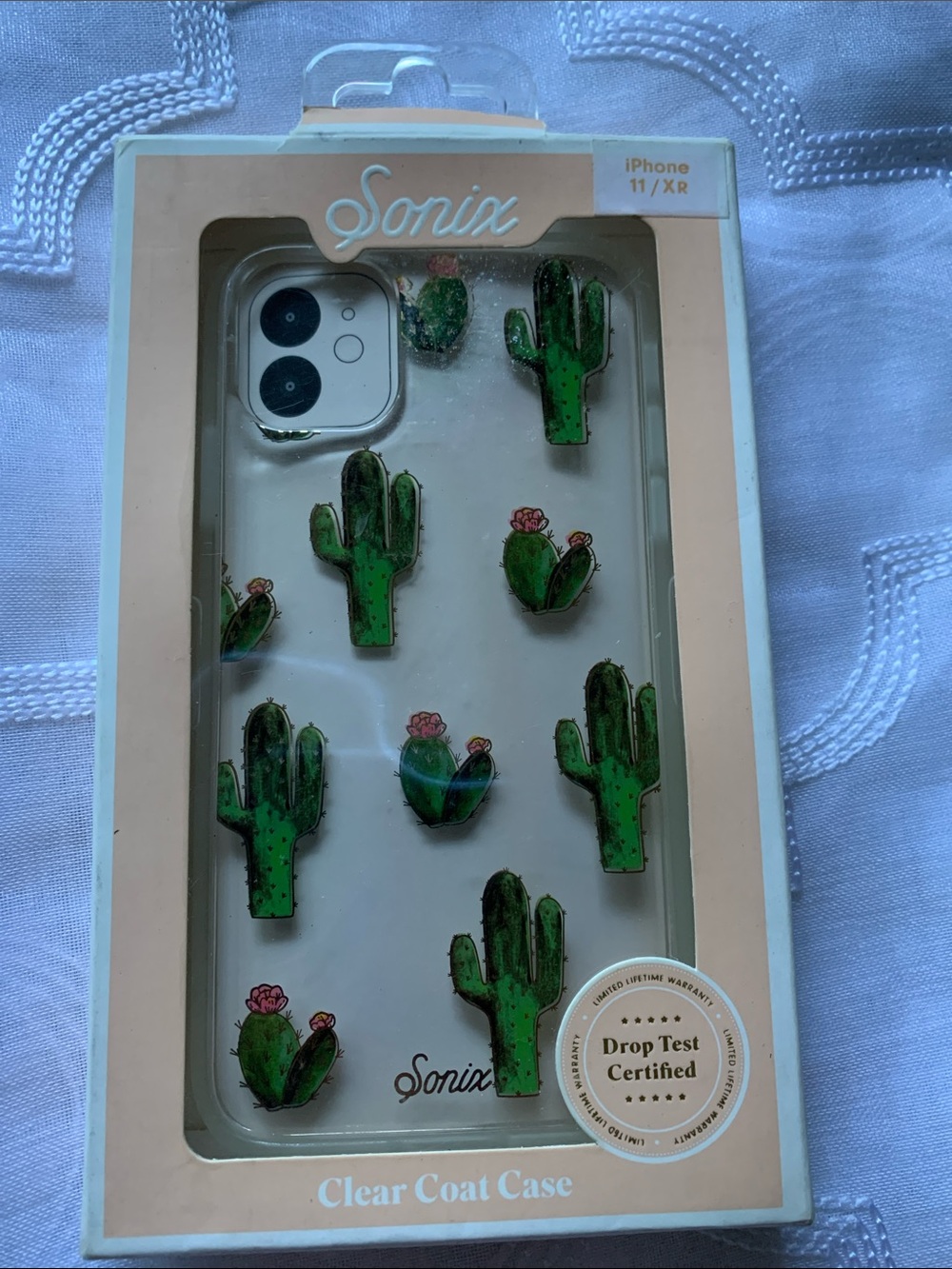 Sonix Clear Coat iPhone 11/XR Case with Green Cacti and Pink Flowers